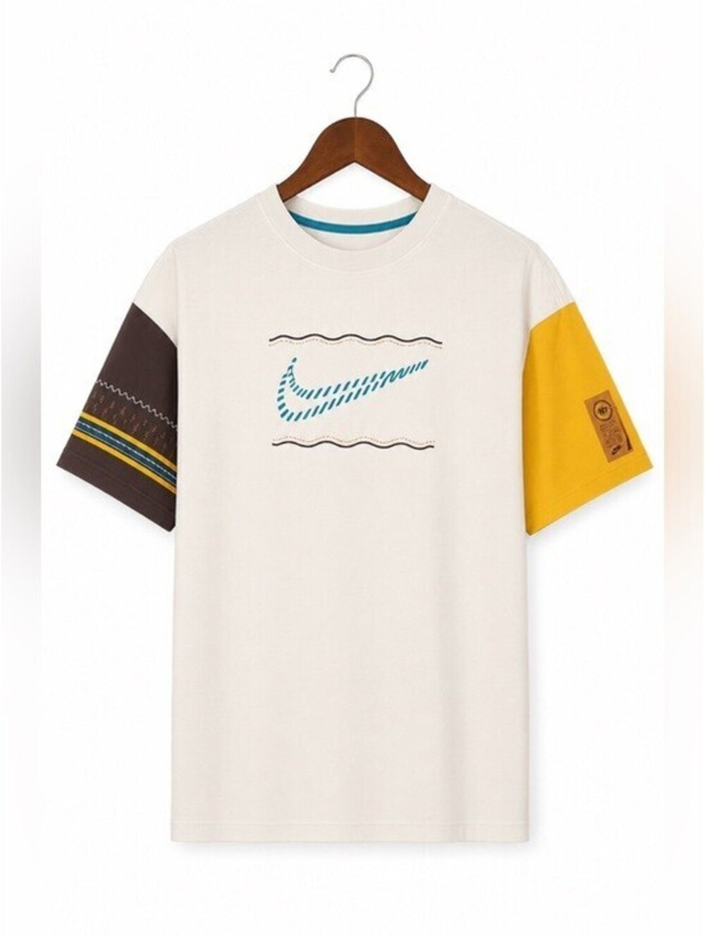 Nike N7 Graphic T-Shirt Men's Large Colorblock Short Sleeve Tee DJ4286-008